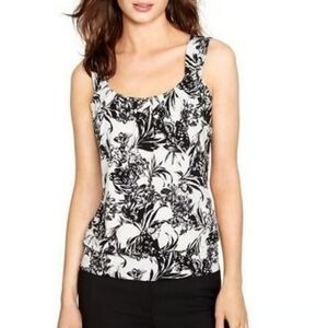 White House Black Market Black and white floral Sleeveless Top.